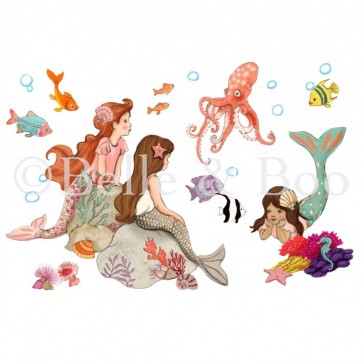 adesivi-per-pareti-bambini-sirenetta-belle-and-boo