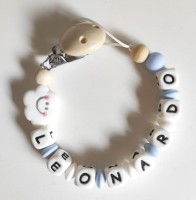 Catenella portaciuccio con nome azzurro