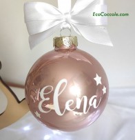 Pallina di Natale Personalizzata in vetro rosa