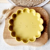 Piatto Pappa in Silicone Giallo Ocra - Rammelaartje