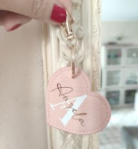 Portachiavi personalizzato con Nome Cuore Rosa