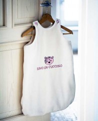 Sacco nanna in pile Cucciolo rosa - Il Ricamificio