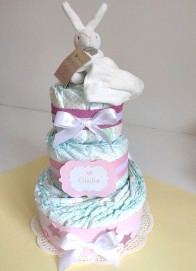 Torta di Pannolini Bimba con Doudou